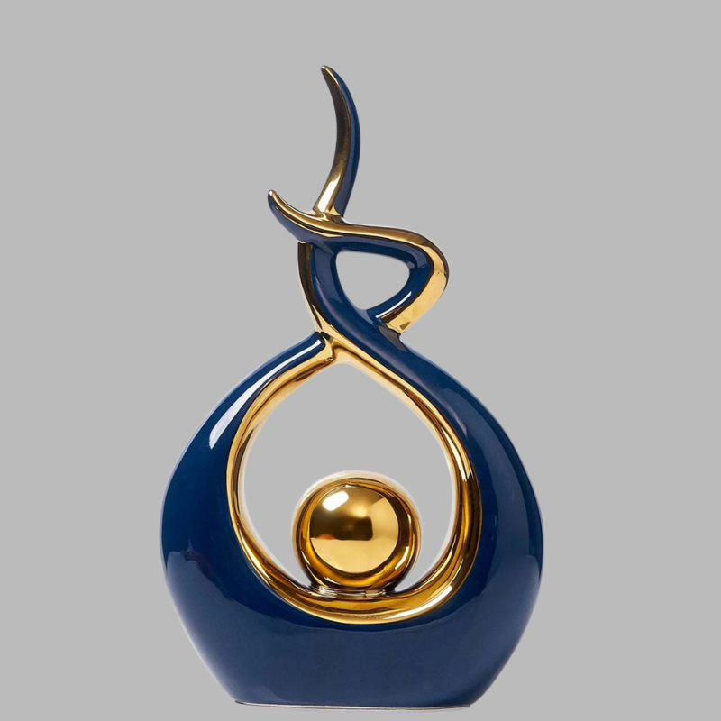 Modern Abstract Ceramic Sculpture – Elegant Home & Office Decor