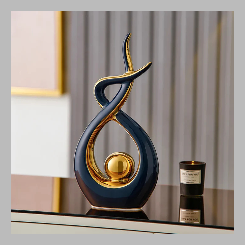 Modern Abstract Ceramic Sculpture – Elegant Home & Office Decor