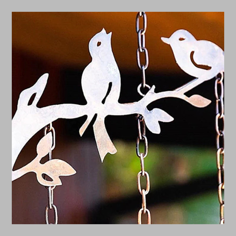 Rustic Iron Wind Chime – Charming Songbird Outdoor Garden Decor