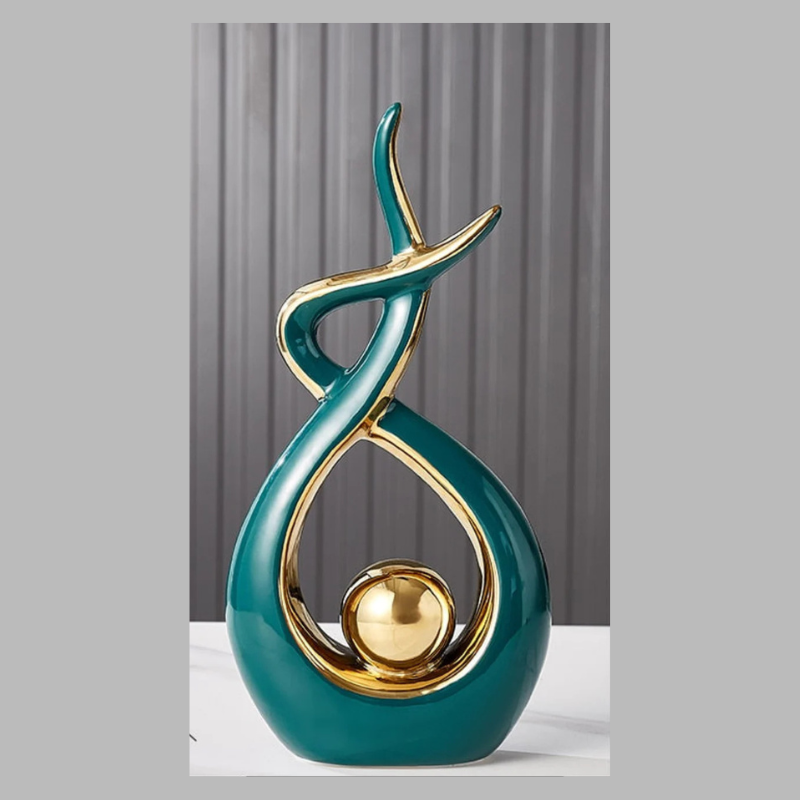 Modern Abstract Ceramic Sculpture – Elegant Home & Office Decor