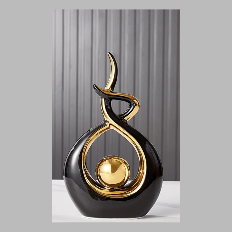 Modern Abstract Ceramic Sculpture – Elegant Home & Office Decor