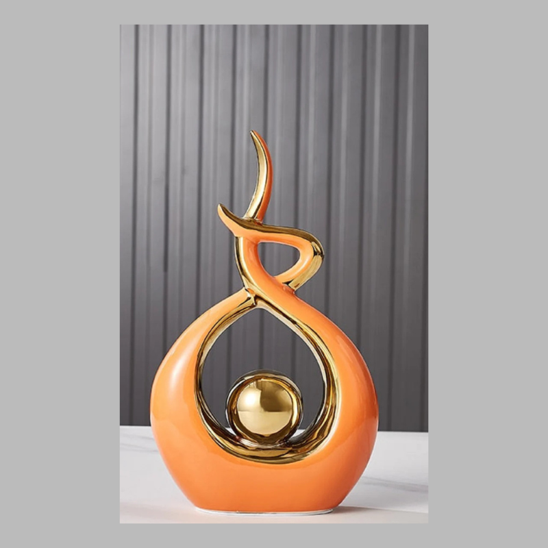 Modern Abstract Ceramic Sculpture – Elegant Home & Office Decor