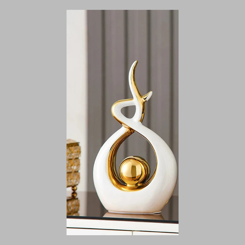 Modern Abstract Ceramic Sculpture – Elegant Home & Office Decor