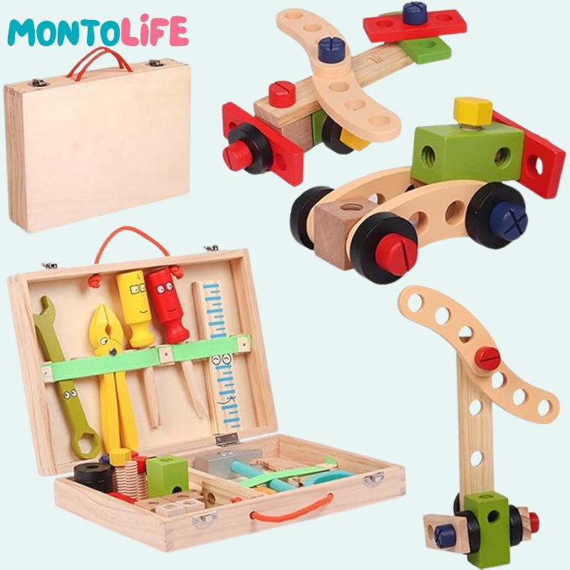 Wooden Tool Set – Educational Construction Toy for Hands-On Learning & Creativity