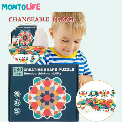 Shape Matching Puzzle – Educational Wooden Toy
