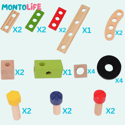 Wooden Tool Set – Educational Construction Toy for Hands-On Learning & Creativity