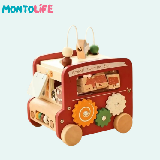 Safari Adventure Learning Bus – Educational Wooden Toy