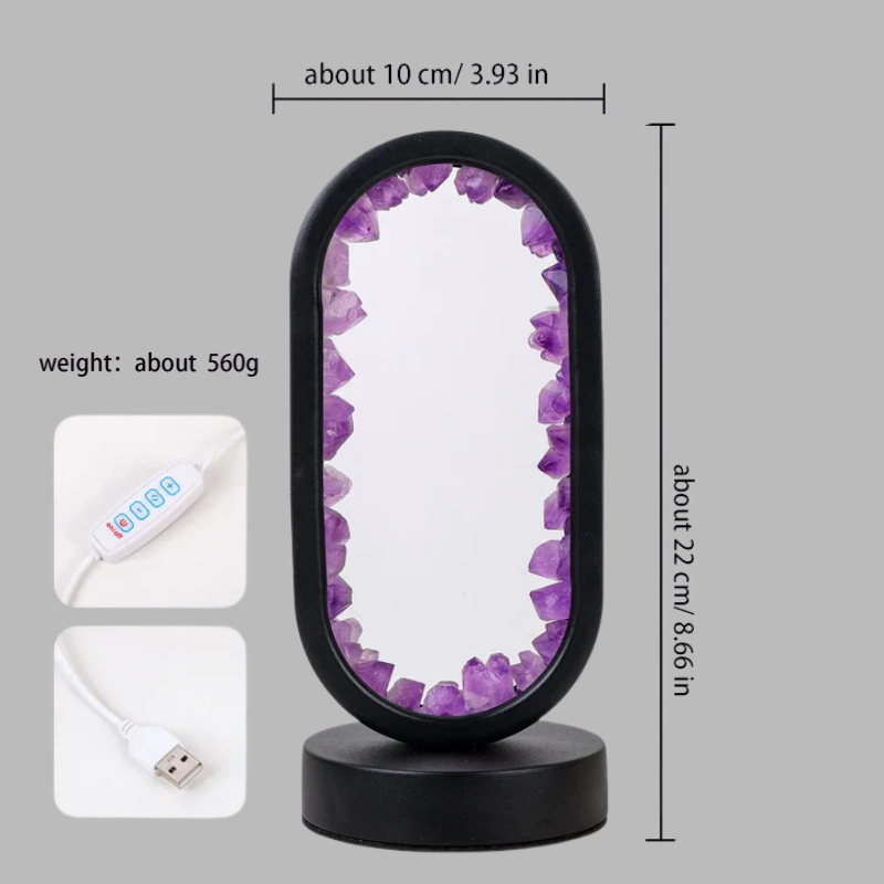 Natural Amethyst Healing Lamp – Calming Crystal Glow for Relaxation
