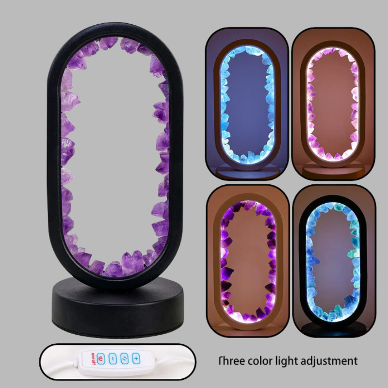 Natural Amethyst Healing Lamp – Calming Crystal Glow for Relaxation