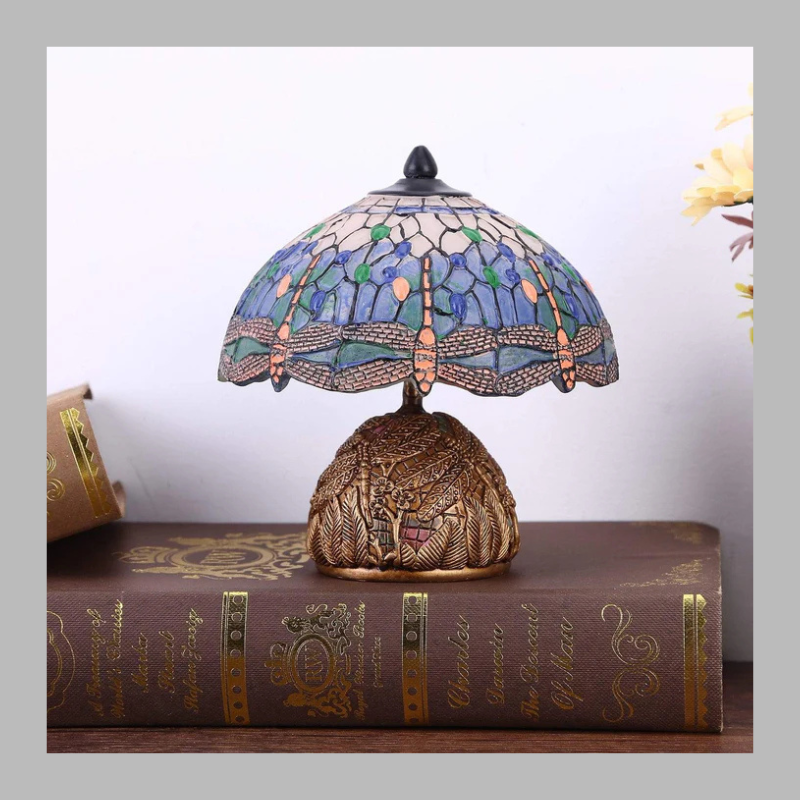 Vintage Dragonfly Flower Lamp – Elegant Retro Lighting