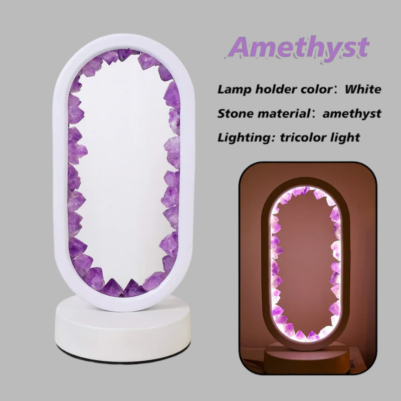 Natural Amethyst Healing Lamp – Calming Crystal Glow for Relaxation