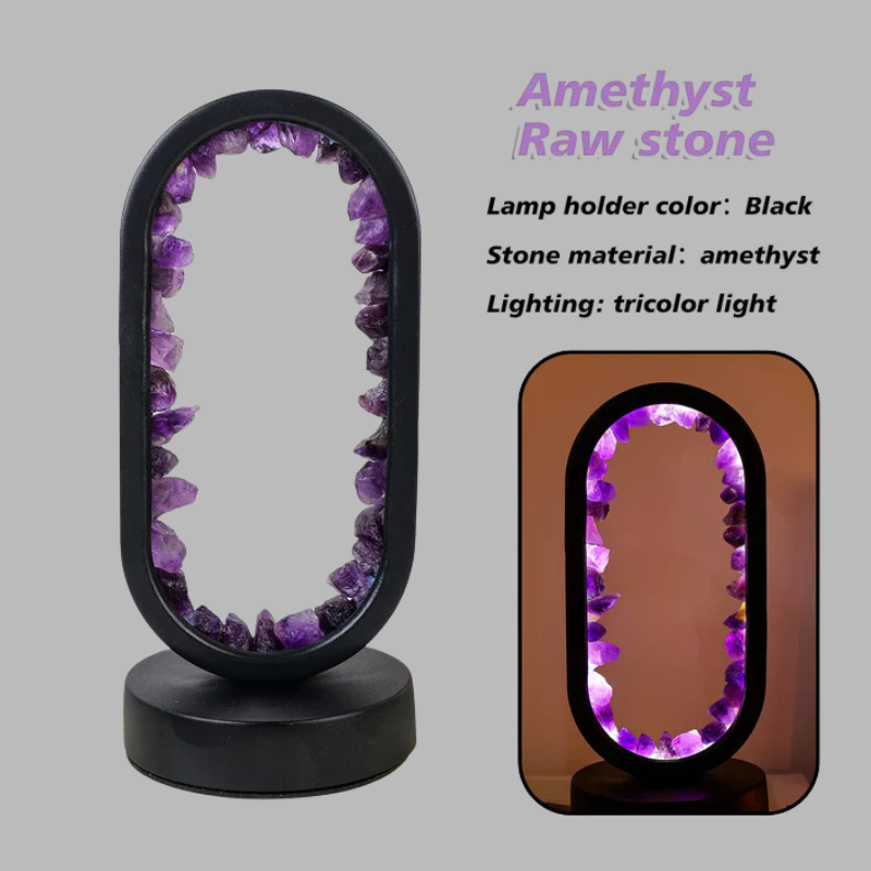 Natural Amethyst Healing Lamp – Calming Crystal Glow for Relaxation