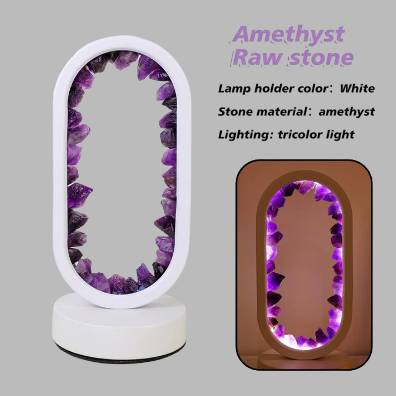Natural Amethyst Healing Lamp – Calming Crystal Glow for Relaxation