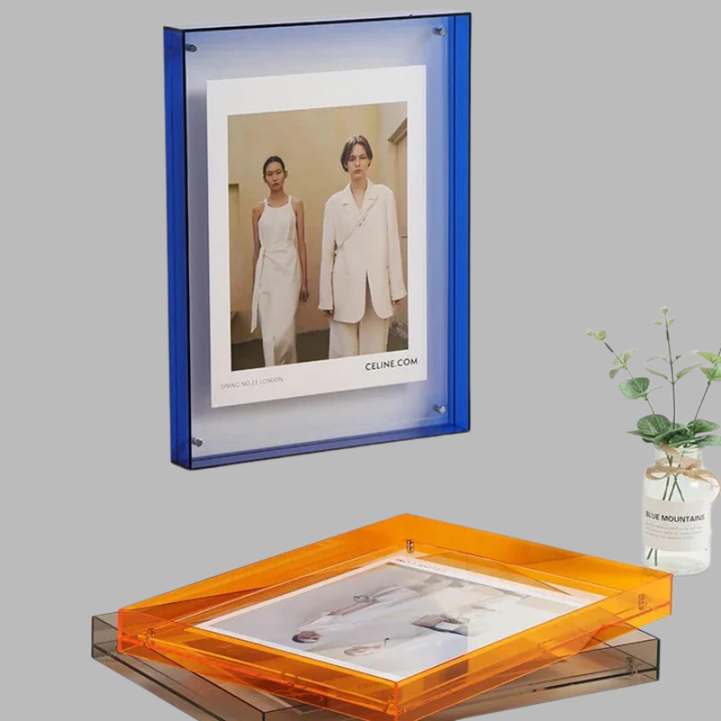 Vibrant Acrylic Photo Frame – Modern Transparent Colorful Display