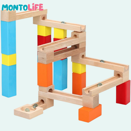 Wooden Ball Track – Educational Marble Run Construction Toy