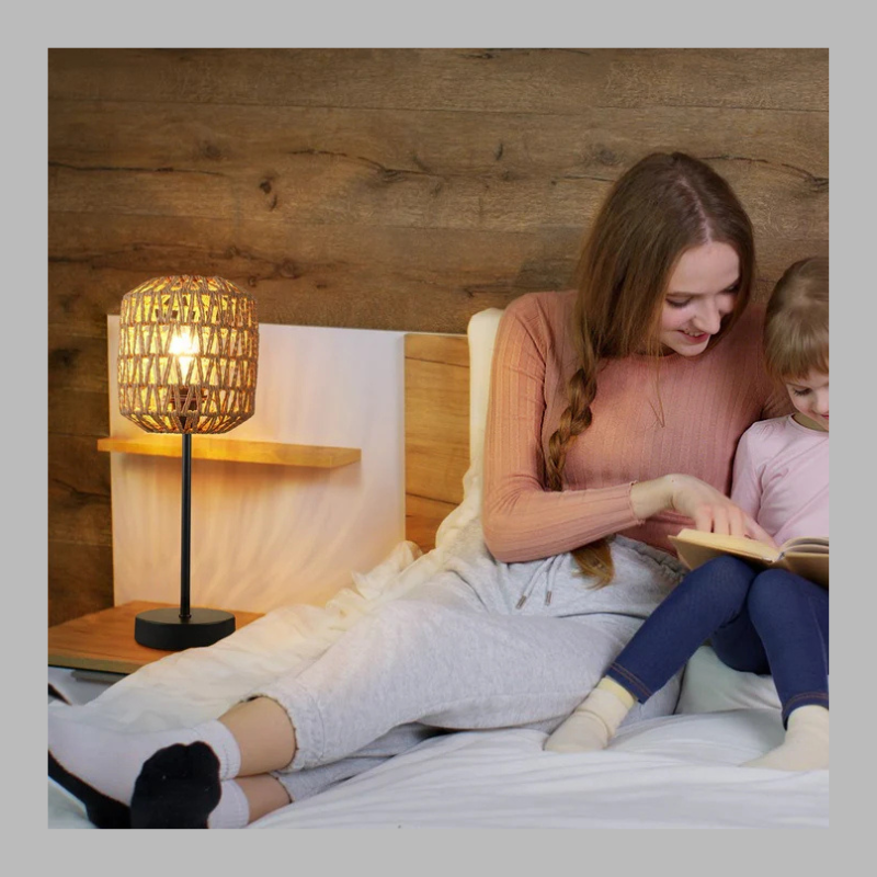 3-Way Dimmable Rattan Table Lamp – Touch Control Boho Chic Desk Light