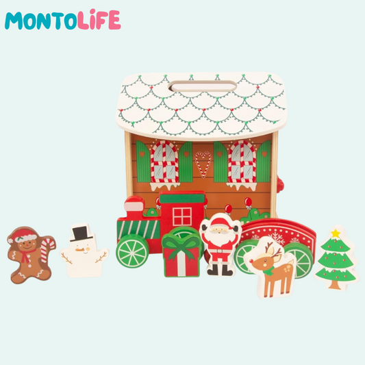 Wooden Dollhouse – Festive Learning & Creative Playset