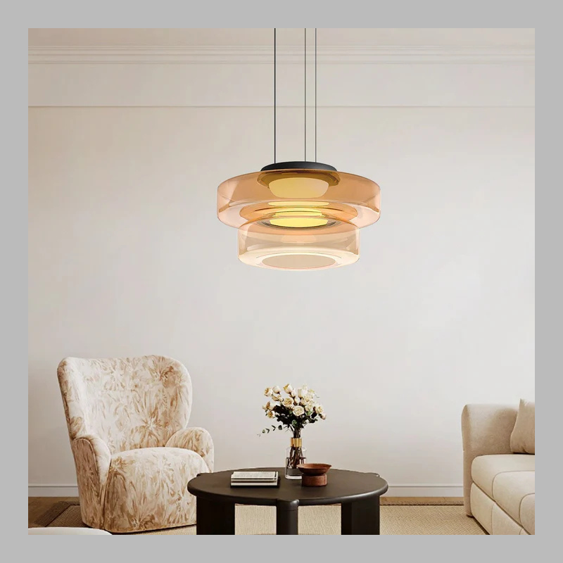 Bauhaus Glass Pendant Light – Modern LED Hanging Lamp