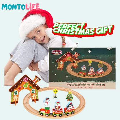 Holiday Express Train Set – Festive Wooden Railway