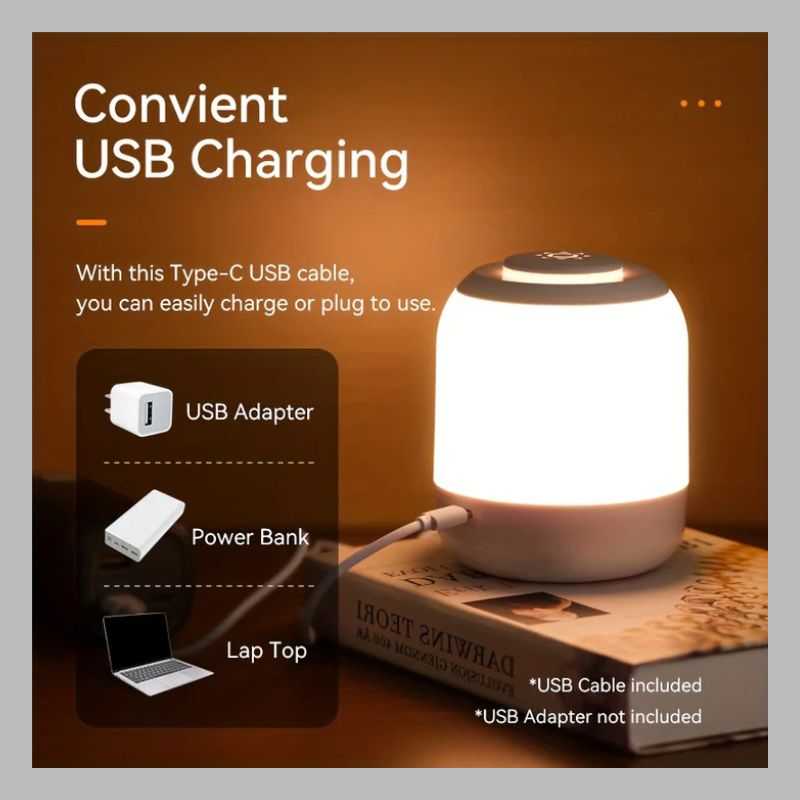 Modern LED Touch Lamp – Adjustable Color Temperature Bedside Light