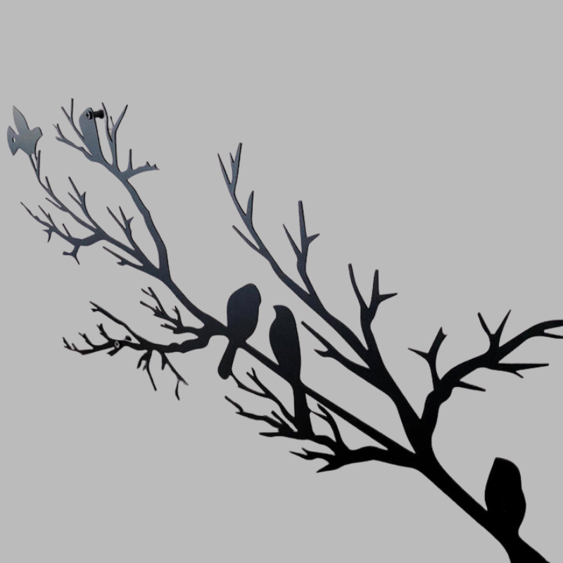 Elegant Metal Bird on Branch Wall Art – Modern Nature-Inspired Home Decoration