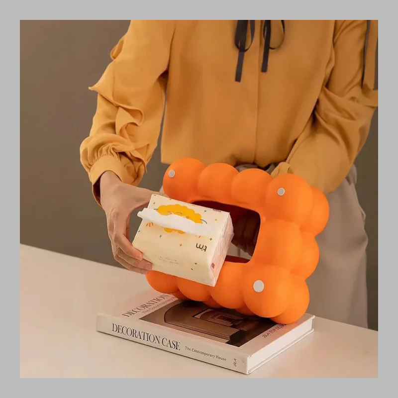 Stylish Ceramic Bubble Tissue Box – Modern Vibrant Home Decor