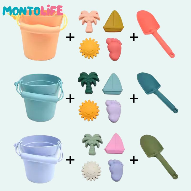 Soft Silicone Beach Play Kit - Sustainable Fun for Little Beach Explorers