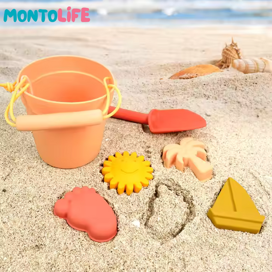 Soft Silicone Beach Play Kit - Sustainable Fun for Little Beach Explorers