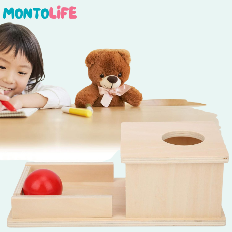 Peek-a-Boo Learning Box – Wooden Object Permanence Development Toy