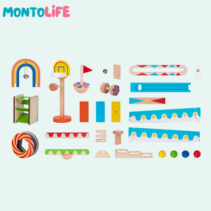 Wooden Domino Track – Creative Chain Reaction STEM Learning Toy