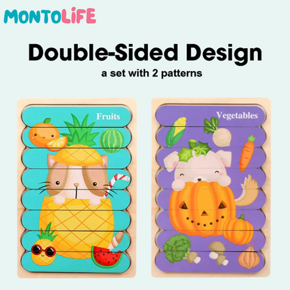Reversible Puzzle Collection – 5-Pack Wooden Educational Learning Set