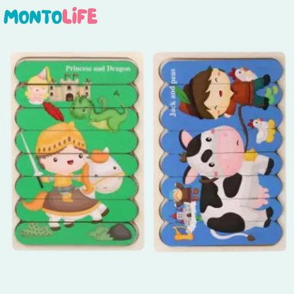 Reversible Puzzle Collection – 5-Pack Wooden Educational Learning Set