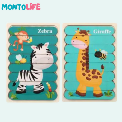 Reversible Puzzle Collection – 5-Pack Wooden Educational Learning Set
