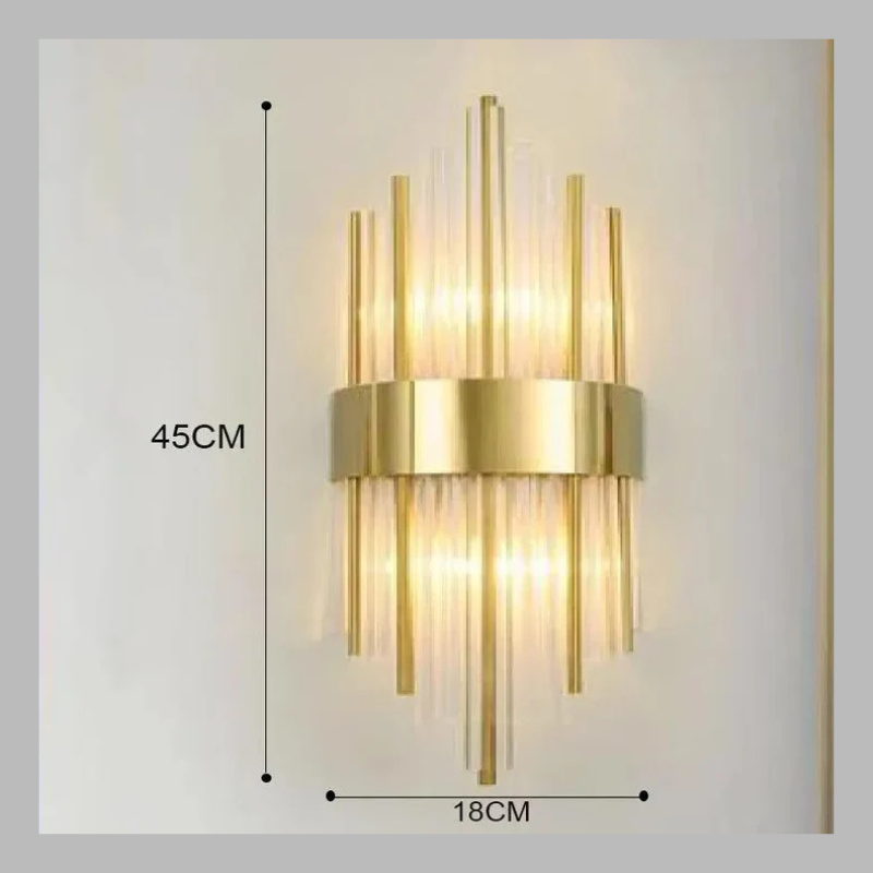 Luxurious Crystal Wall Light – Elegant Golden Accent Illumination