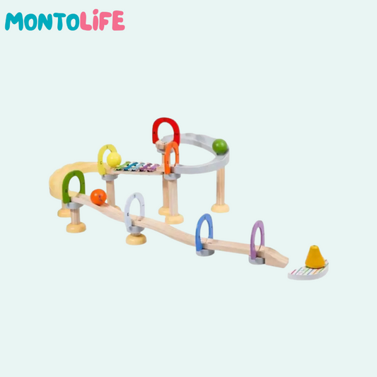 Musical Ball Run – Wooden Marble Track with Sound & STEM Learning Fun