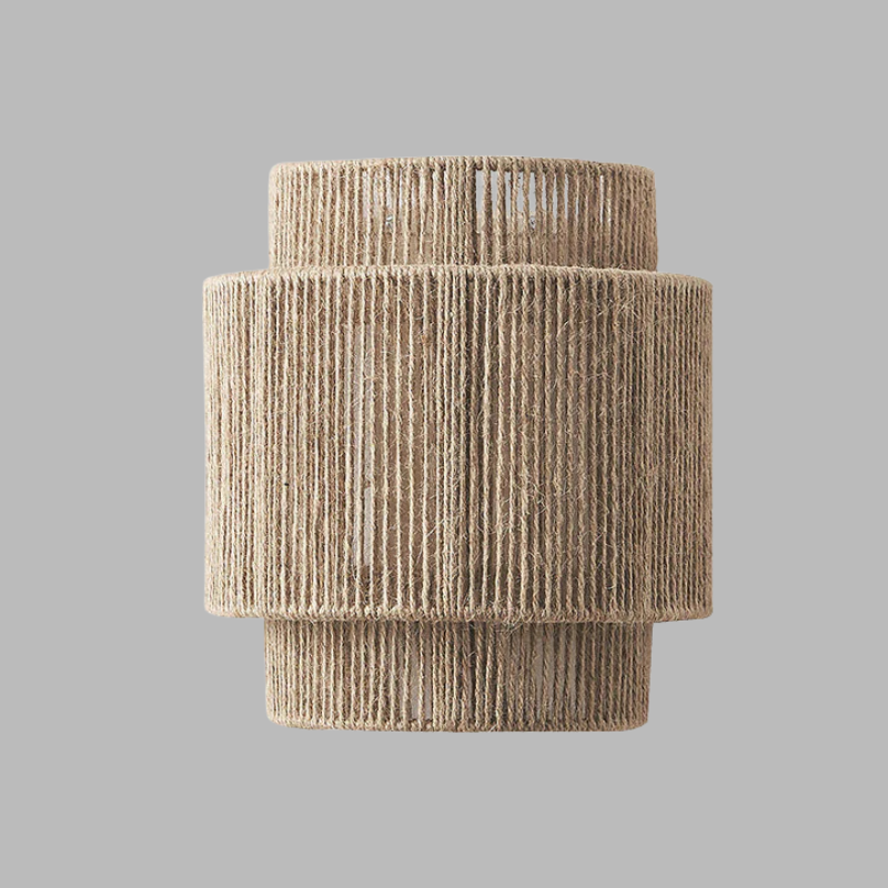 Boho Rattan Hemp Rope Wall Lamp – Vintage LED Light Fixture