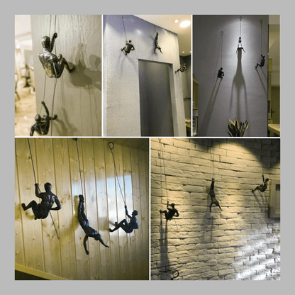 Creative Wall Sculpture Set – Modern 3D Climbing Man