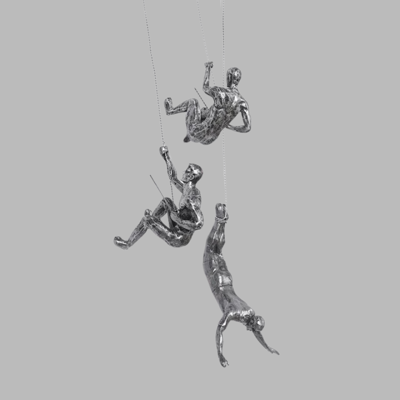 Creative Wall Sculpture Set – Modern 3D Climbing Man