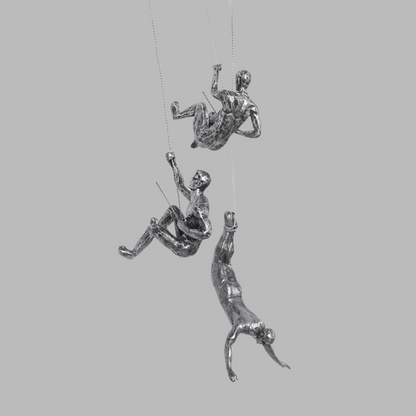 Creative Wall Sculpture Set – Modern 3D Climbing Man