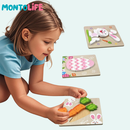 Seasonal Spring Puzzle Set – 4-Pack Wooden Educational Learning Toys