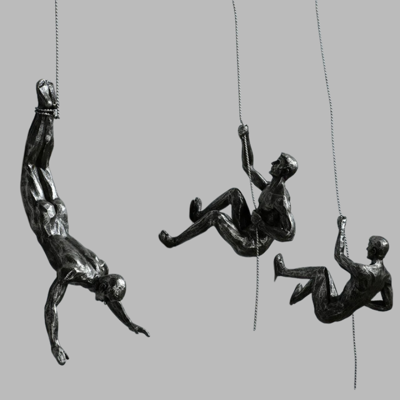 Creative Wall Sculpture Set – Modern 3D Climbing Man