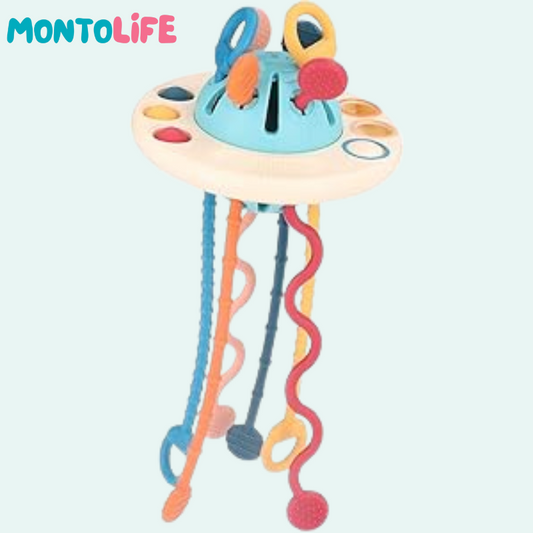 Sensory Pull Toy – Soft Silicone Early Learning & Fine Motor Skill Builder
