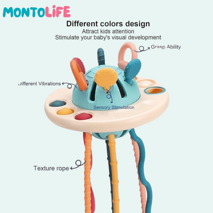 Sensory Pull Toy – Soft Silicone Early Learning & Fine Motor Skill Builder