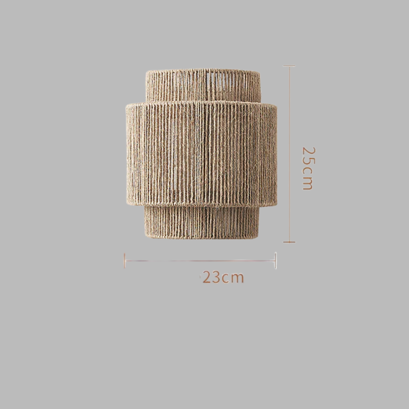 Boho Rattan Hemp Rope Wall Lamp – Vintage LED Light Fixture