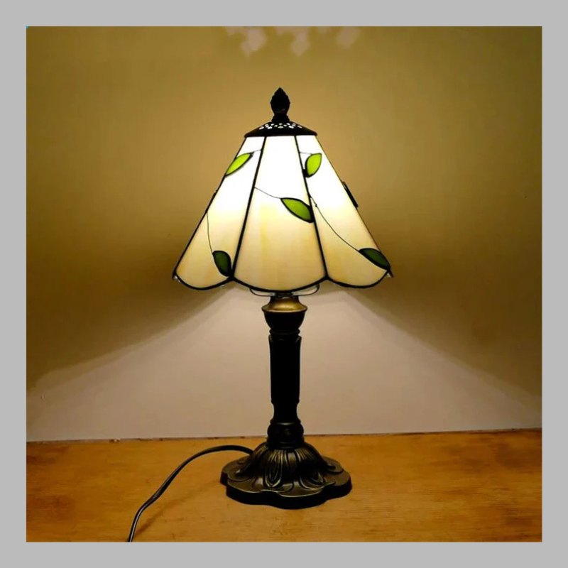 Vintage Tiffany Glass LED Table Lamp – Retro Baroque Elegance