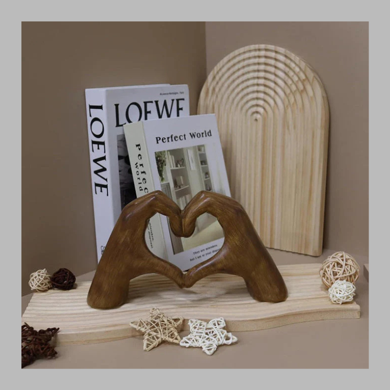 Modern Heart Sculpture – Contemporary Romantic Art Accent