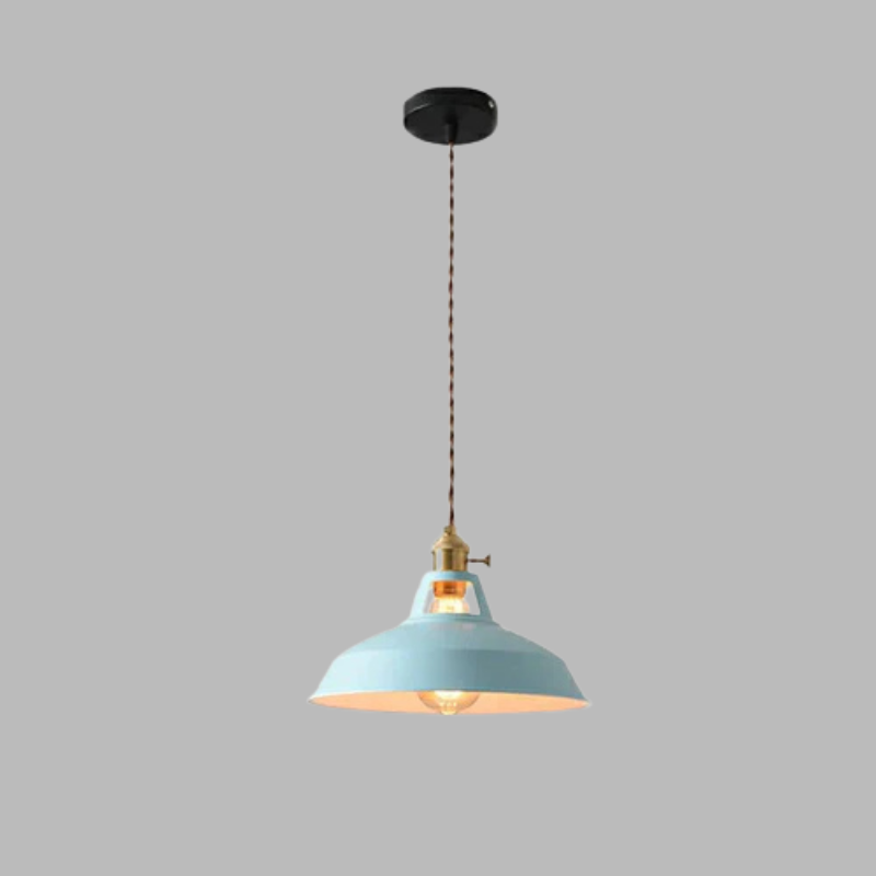 Retro Pastel Metal Pendant Light – Chic Vintage Ceiling Lamp