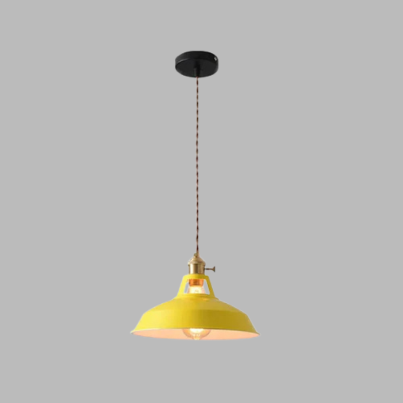 Retro Pastel Metal Pendant Light – Chic Vintage Ceiling Lamp