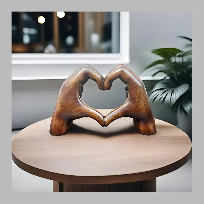 Modern Heart Sculpture – Contemporary Romantic Art Accent