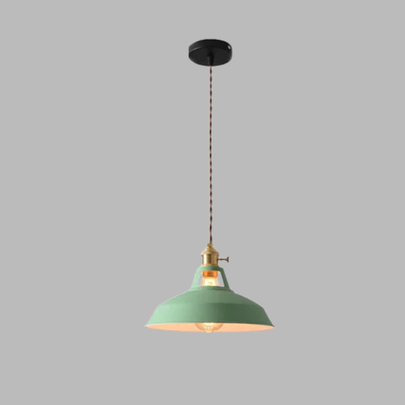 Retro Pastel Metal Pendant Light – Chic Vintage Ceiling Lamp